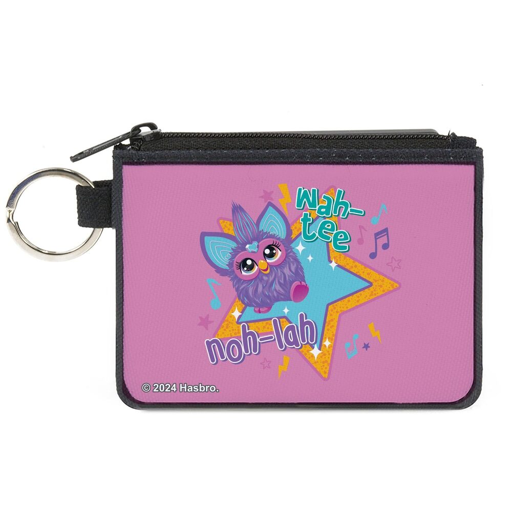3125 Furby Wallet, Coin Purse, Furby Purple Furby Noh Lah Wah Tee Star Pose